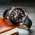 Men Chronograph Watches Crrju 2219 L Top Luxury Brand Men Military Sport Wristwatch Quartz Watch Relogio Masculino